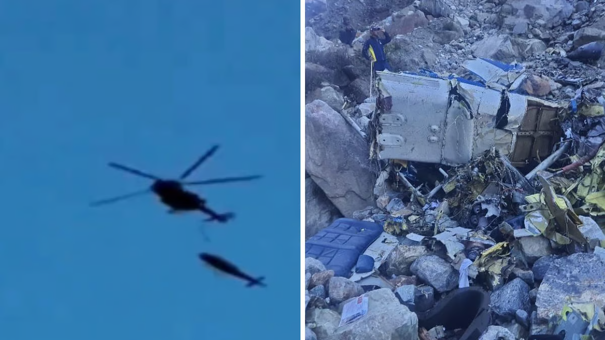  MI-17 से छिटककर नदी में गिरा क्षतिग्रस्त क्रिस्टल हेलिकॉप्टर