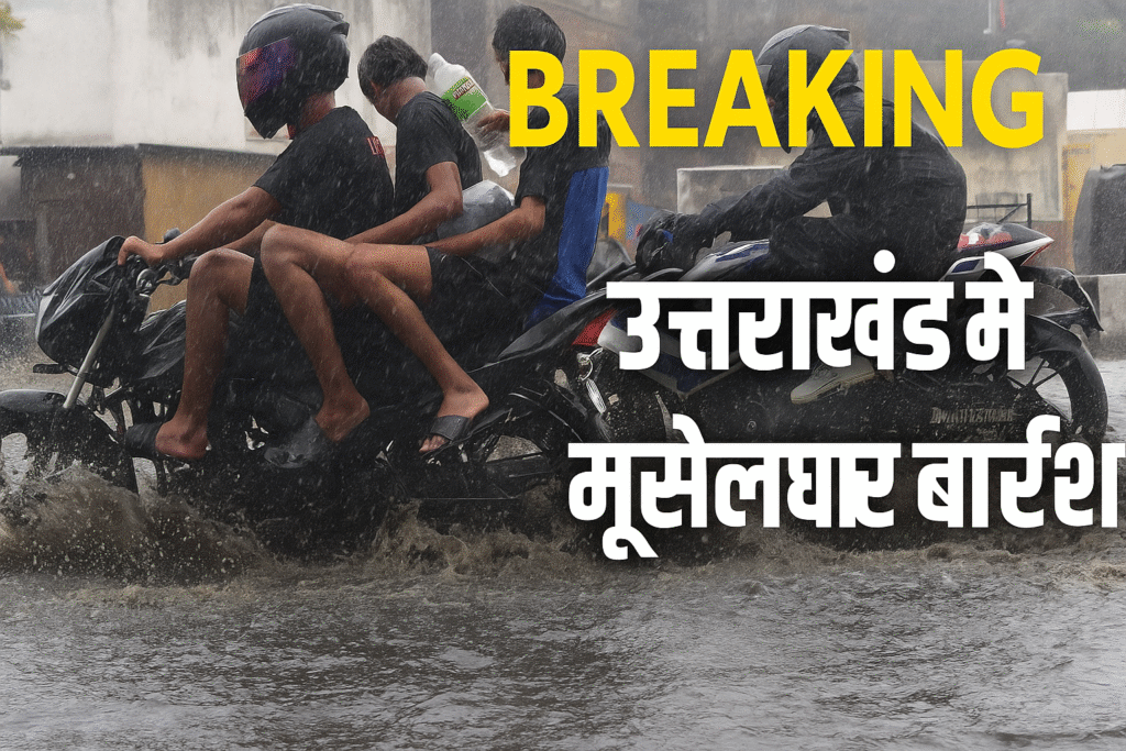 उत्तराखंड में अगले तीन दिन बारिश का कहर, प्रशासन ने जारी की चेतावनी