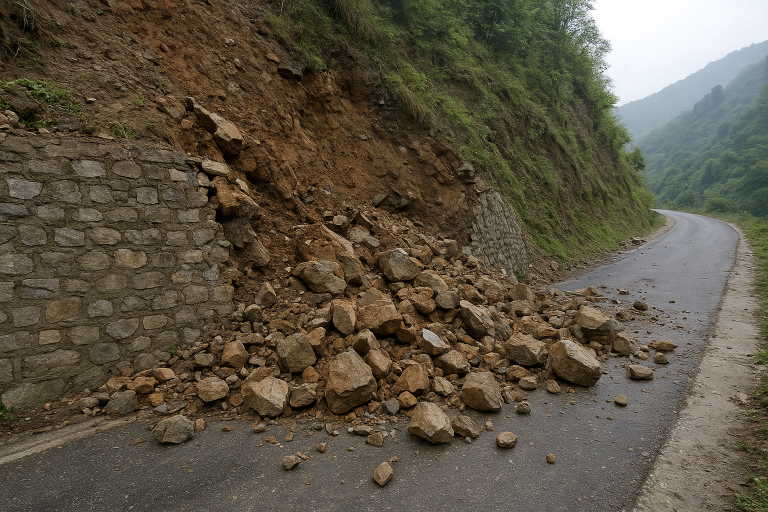 पिथौरागढ़-धारचूला हाईवे पर सुरक्षा दीवार ढही, सीमा मार्ग पर खतरा”