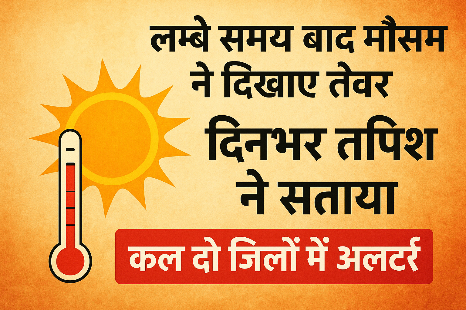 मौसम ने बदला मिजाज, दिनभर तपन ने किया बेहाल, कल दो जिलों में अलर्ट