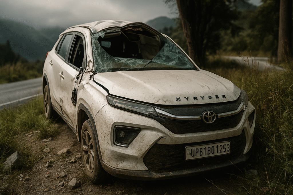 संभल एसडीएम और पत्नी कार हादसे में घायल, गाड़ी पलटी