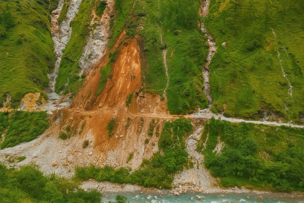 नाचनी-बांसबगड़ मार्ग पर पहाड़ी टूटी वाहन फंसे; चीन सीमा से संपर्क बाधित