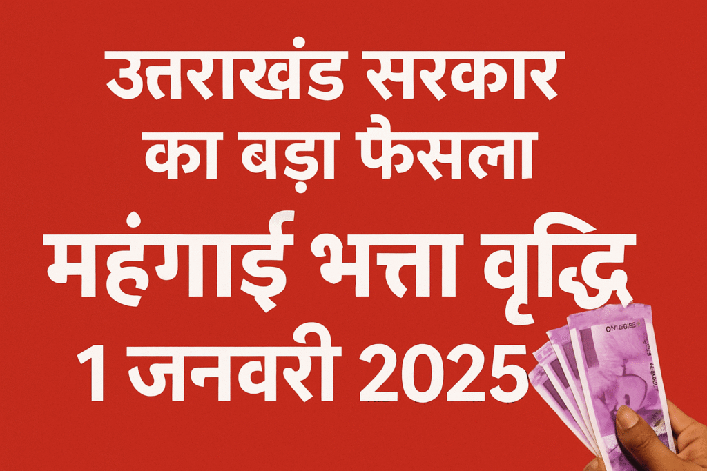 उत्तराखंड सरकार का बड़ा फैसला, महंगाई भत्ता वृद्धि 1 जनवरी 2025 से