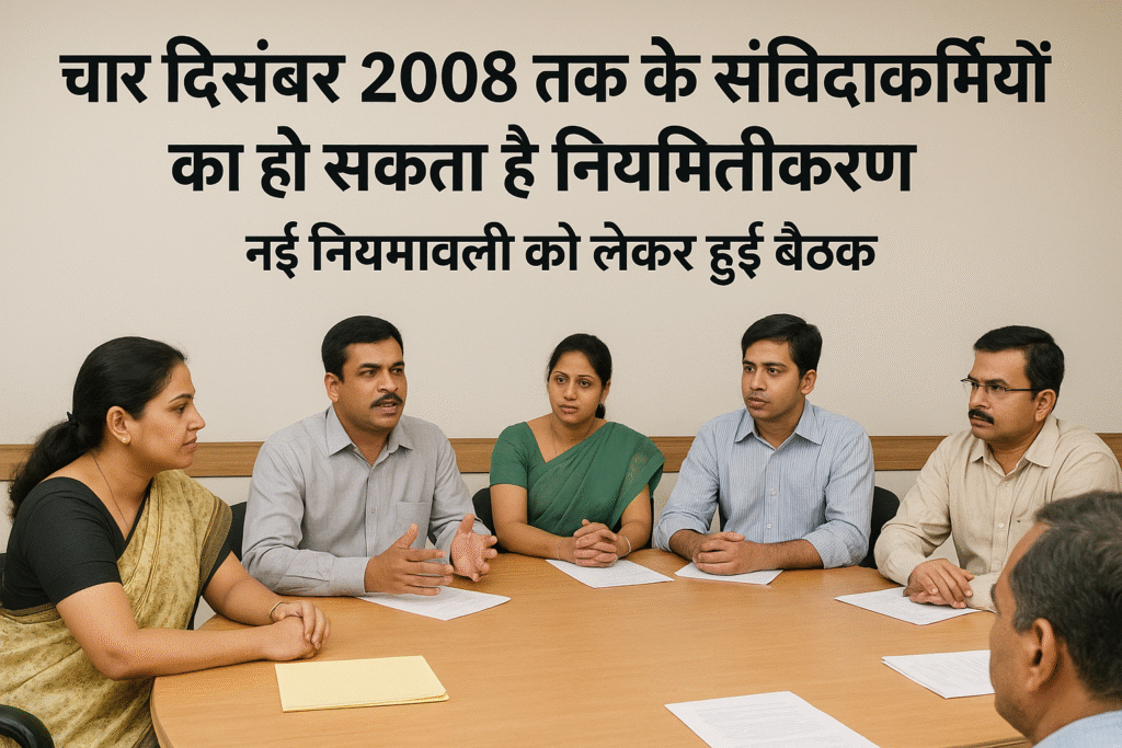 दिसंबर 2008 के संविदाकर्मी हो सकते हैं नियमित, नई नियमावली की बैठक