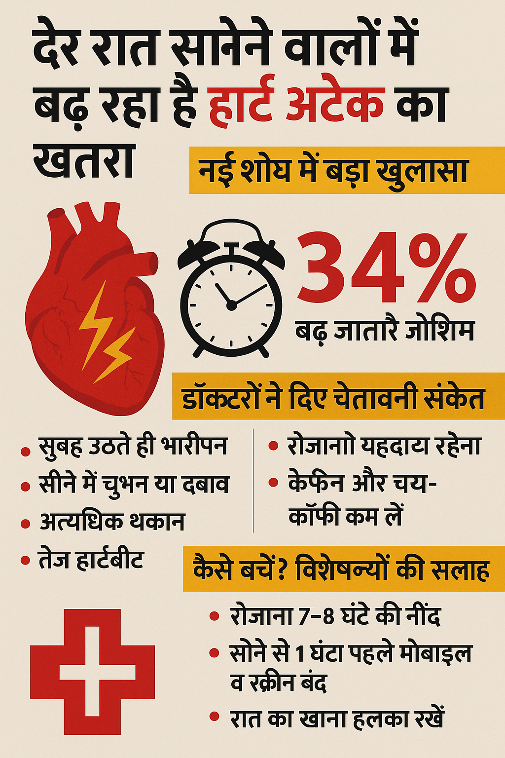 देर रात सोने वालों में बढ़ रहा हार्ट अटैक का खतरा डॉक्टरों ने दिए ये चेतावनी