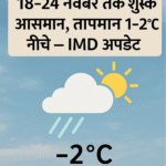 18-24 नवंबर तक शुष्क आसमान, तापमान 1-2°C नीचे – IMD अपडेट