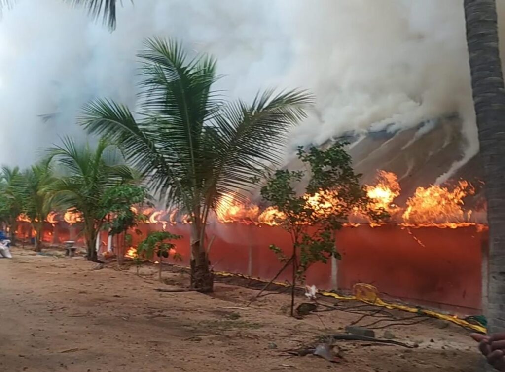 मुर्गी फार्म में आग से भारी नुकसान, 2 हजार मुर्गियों की मौत