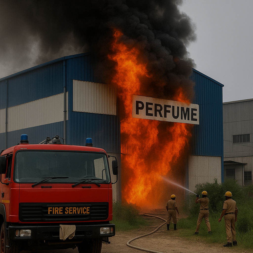 सेलाकुई में परफ्यूम फैक्ट्री धधकी, दमकल की कई गाड़ियां मौके पर