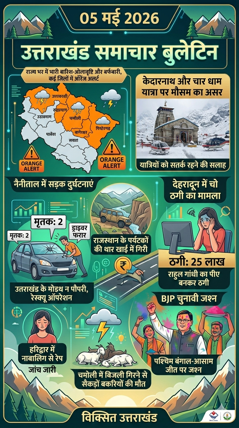 उत्तराखंड की 5 मई 2026 की ताजा खबरें (Latest Updates)
