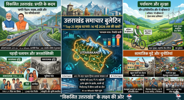 उत्तराखंड की टॉप 25 बड़ी खबरें: 16 मई 2026 तक की प्रमुख घटनाएं